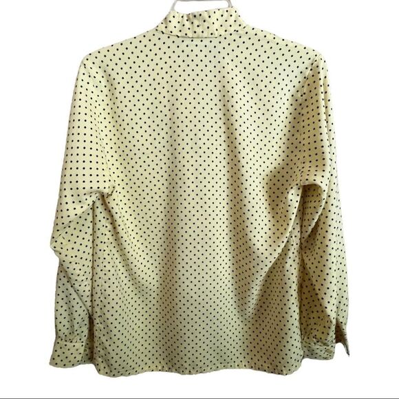 Vintage Pendleton Skirt set, Yellow w/Navy polka dots, Blouse Sz6, Skirt Sz 8 - Picture 7 of 14